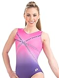 GK Girls Glitz & Glam Pink and Purple Gymnastics Leotard - Child Small