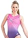 GK Glitz & Glam Gymnastics Leotard for Girls with Matching Scrunchie (Child Medium, Pink/Purple)