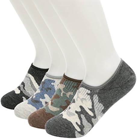 Men's No Show Ankle Socks And Low Cut Socks Non-Slide Sport Socks, Dress Socks And Loafer Socks For Men (24-26cm, Camo)