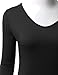 TWINTH Womens Long Sleeve V-Neck Asymmetry Cut Out Hem Tunic
