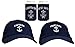 Funny Sailing Captain and First Mate Hat Embroidered Cap and Funny Beer Coolies Can Coolers Gift Set Bundle Navy