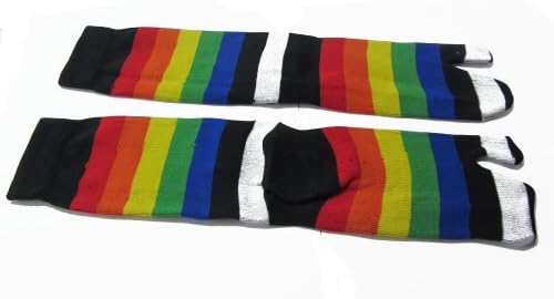 Takashi Tabi Ninja Socks, Flip Flop Sandle Socks 1 Size Adult - RAINBOW