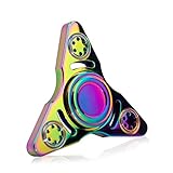 Kekilo Magic Rainbow Fidget Spinner Hand Toy, 4-6 Mins Hand Spinner EDC Fidget Toy, Titanium Alloy Stress Reducer High Speed Finger Tri-Spinner Relief Toys for Focus, Killing Time, Best for Birthday
