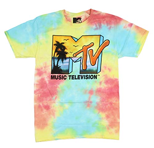 Seven Times Six MTV Mens' MTV Sherbet Tie Dye Beach Logo T-Shirt (X-Large) - Thumbnail 2