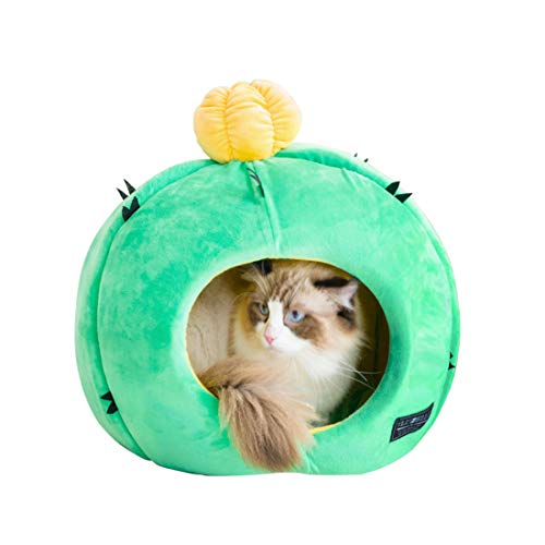 Petseek Cat Bed House with Cactus Shaped, Soft Pet Cute Cave Beds for Cats Kittens Small Dogs - Thumbnail 6