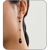 Gothic Blood Drop Earrings,Vintage Crystal Pearl Fringe Blooddrip Dangle Earring Punk Style Dark Earrings Victorian Mystery Vampire Jewelry Halloween Outfit Accessories