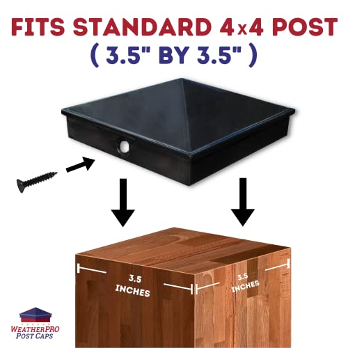 4x4 Fence Post Cap (3 1/2") Single Pack (ONE) Black Powder Coated