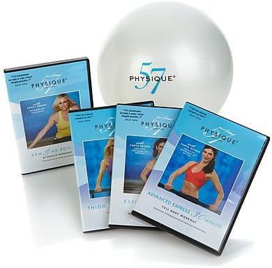 Physique 57 Get Fit 4 DVD Workout System with Fitness Ball