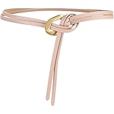 Block Garden Women Tie Leather Belt Gold Buckle Double Straps Waist Belts