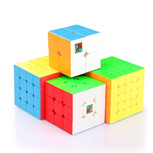 Coogam Moyu Cube Bundle 2x2 3x3 4x4 5x5 Speed Cube Set MF2S MF3S MF4S MF5S Pack Stickerless Brain Teaser Puzzle Toy for Kids Adults Challenge (Best 5x5 Speed Cube)