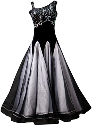 NAKOKOU Women's Ballroom Dance Competition Dress - Modern Sleeveless Performance Dress