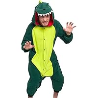 Silver Lilly Unisex Adult Pajamas - Plush One Piece Cosplay Animal Dinosaur Costume (Dinosaur, L)