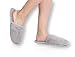 Pembrook Ladies Slippers with Memory Foam - Gray - L/XL (9-10.5) - Fuzzy Soft Coral Fleece with non skid sole - Great Plush Slip On House Slippers for adults, women, girls