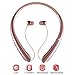 Bluetooth Neckband Retractable Headphones, Wireless Sweatproof Sports Headset Earbuds In ear Stereo Noise Cancelling Earphone with Mic for iPhone X/8/7/6 and Android by Ashipher (Gold)
