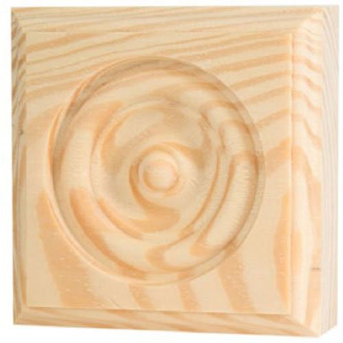 Waddell Manufacturing Rtb35 Rosette Trim Pine Block Molding 375 X 375 X 1