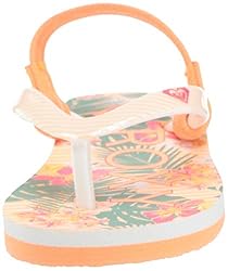 Roxy Kids' TW Pebbles VI Flip Flop Sandals, peach