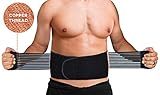 Back Brace Support Belt - Copper Infused - Breathable Mesh & Dual Adjustable Straps - Anti Microbial - Helps Lumbar Pain, Back Pain, Lower Back Support (L/XL Navel: 37