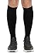 ChinFun Open Toe Toeless Compression Pressure Sleeve Socks 20-30mmHG Leg Support Graduated Shin Splints Circulation Recovery Varicose Veins Pain Relief Sports Gear Men Women Black Color Size L