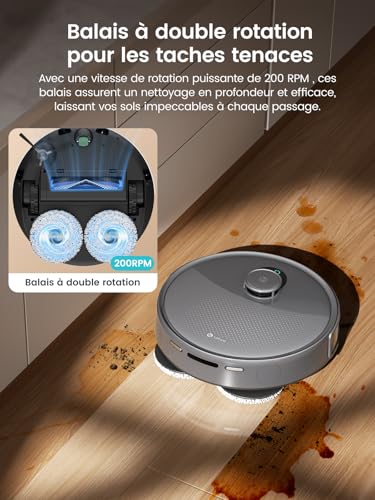 Lefant M3 Max Robot Vacuum Cleaner Washer 20,000 Pa, Multifunctional Station, Double Rotary Mop 200 RPM & 9mm Releasable, dToF Navigation, Obstacle Avoidance PSD, 220min, 5G/2.4G