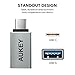 AUKEY USB C Adapter, [2 Pack] Mini USB Type C Adapter Aluminum for MacBook Pro 2017/2016, Google Chromebook Pixelbook, Samsung Galaxy S9 S8 S8+ Note8, Google Pixel 2/2XL (Gray)