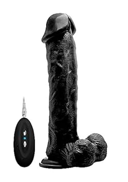 RealRock by Shots REA006BLK Vibrating Realistic Cock - 11 inch - Dildo Vibrator - schwarz - Länge: circa 29,5 cm - diameter 6