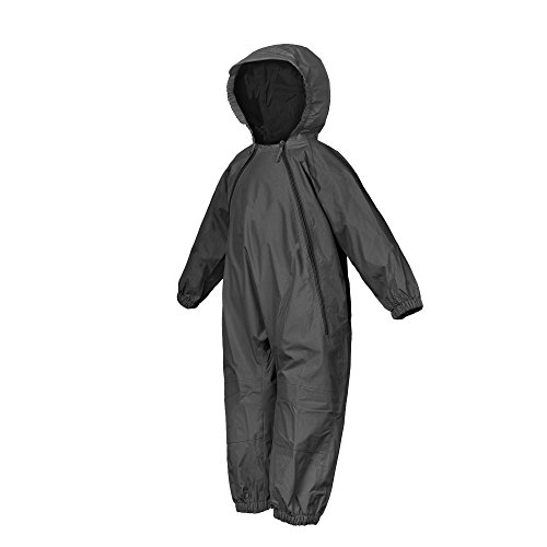 Splashy Nylon Children's One Piece Rainsuits and MudStopper Coveralls (18-24mths, Black)