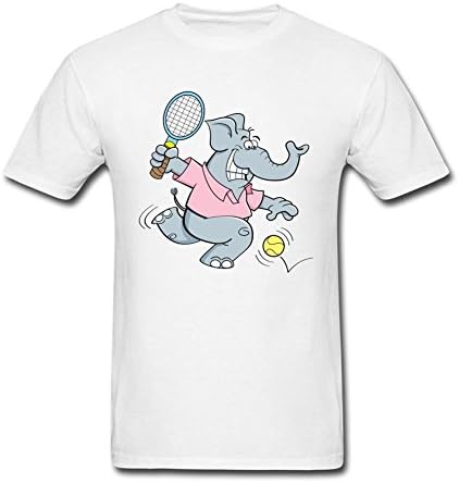 Aeenohik Men's An Elephant Playing Tennis Short Sleeve T shirt XXL