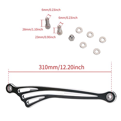 Jade Motorcycle Black And Chrome Wing Double-sided CNC Gear Shift Lever Shift Linkage 31CM For Harley Touring Street Glide Road Glide Road King Softail 1984-2016