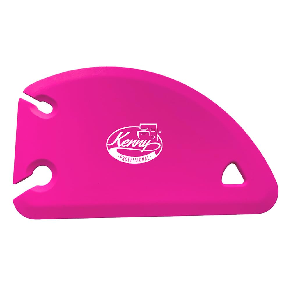 Kenny Professional 3 in 1 Multi-Purpose Dough Scraper Card Made of BPA Free Silicone & Stainless Steel core - Bowl Scraper, Dough Remover, Attachment Cleaner (Pink)