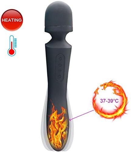 Cordless Wand Massager for Back Neck Shoulder Deep Tissue Massage, SINMEY Handheld Rechargeable Auto Heating Body Massager, 10 Speed Vibrations