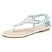 DREAM PAIRS KAREO Women's Summer Casual Wear Rhinestone Gladiator T-Strap Thong Flat Sandals