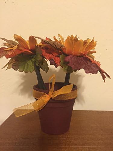 Hand Painted Festive Fall Foliage Flower Pen Pot