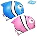 Kids Swim Cap, Pack of 2, Silicone Toddler Swim Caps for Boys and Girls, Fun Design Waterproof Junior Swimming Cap Pink and Blue Age 3-12 (Minnow)