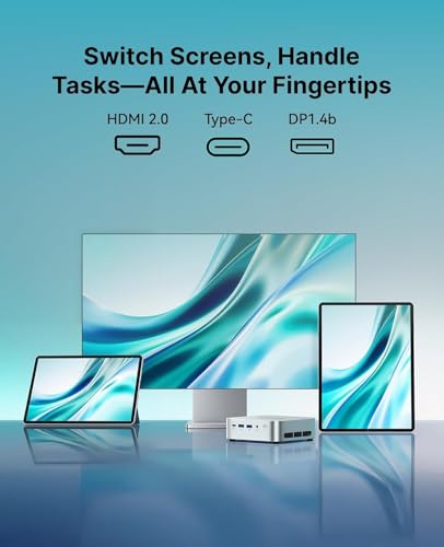 ACEMAGIC Mini Pc Computers Windows 11 Pro, Ryzen R2544 8GB DDR4 RAM 256GB SSD, Triple-Screen 4K Display WiFi 5 BT4.2 RJ45 for Home/Office/Business Mini Desktop