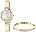 Armitron Women's 75/5487MPGPST Swarovski Crystal Accented Gold-Tone Watch and Bangle Set