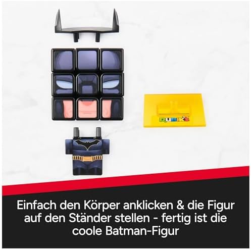 Cube, Cubers - Batman, 3x3 DC Zauberwürfel im Batman-Design, mit coolem Zubehör: Fledermausohren, Körper, Ständer - die Superhelden-Challenge, ab 8 Jahren