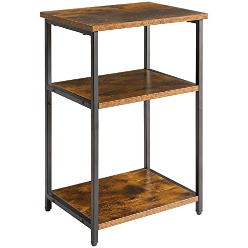 Photo 1 of IBUYKE Side Table,3-Tier End Table, Industrial Nightstand Small Table with Storage Shelf, for Bedroom, Living Room, Hallway, Rustic Brown UTMJ402H