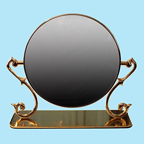 Mirrors Cast Brass Vanity Mirror Maginified Dbl-sided 9'' H