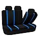 FH Group Full Set Cloth Car Seat Covers for Low Back Front Seat Covers, Airbag Compatible, Split Bench Rear Seat, Universal Fit, Washable Seat Cover for SUV, Sedan, Van, Blue