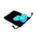 Small Hand Carved Gemstone Heart 3-Pack with Pouch Howlite Turquoise