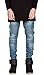 AIYINO Mens Skinny Runway Distressed Slim Denim Biker Jeans Hiphop Pants (US 33(Tag size 34), Blue)
