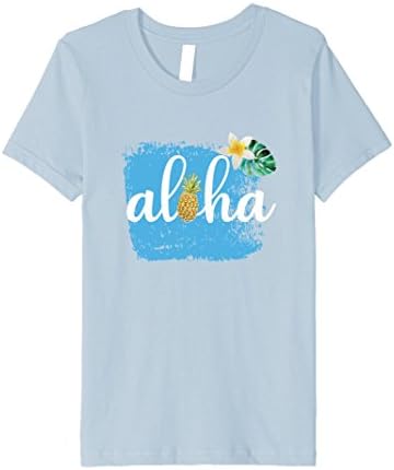Kids "Aloha" Pineapple Vacation Luau Souvenir Graphic TShirt 4 Baby Blue