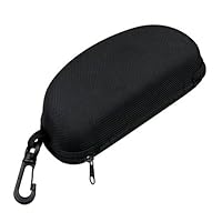 Vi.yo Glasses Case Sunglasses Safety Zipper Hard Case Holder With Carabiner Hook (Black)