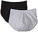 Bali Women's 2 Pack Cool Comfort Shapewear Cottony Hi-Cut, Black/Crystal Grey, Large