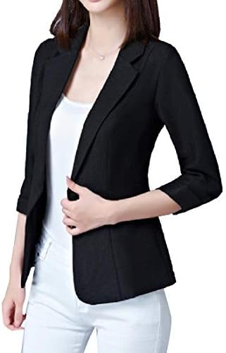 VITryst Womens 3/4 Length Rolled Cuff Slim Plus Size Classic Blazer Tops
