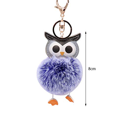 Wind Chimes Hanging Decorations - Owl Hair Ball Hanging Keychain Pu Leather Cartoon Plush Doll Pendant Bag Car Ornament Kids Gift - Plush For Case Paper Feather Panda Decortion Snowmen Bear Golden