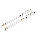 iDream365 Stylus for Touch Screens,3 in 1 Stylus for All Capacitive Screen Device Smartphones,Tablets PC(Extra 2 Refills+8 Rubber Tips) with Gift Box-Pearl White/Gold