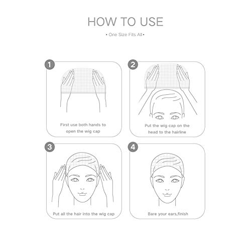 4 Pack Nylon Wig Caps Brown Skin Tone Wig Cap for Women, Each Paper Board Contains 2 Wig Caps (Brown)