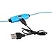 Glow-in-the-Dark Flashing 3.5mm Auxiliary Audio Cable - LED AUX Cable with Microphone for Headphones, iPhone, Speakers, Computer, Car Stereos and More (Blue)