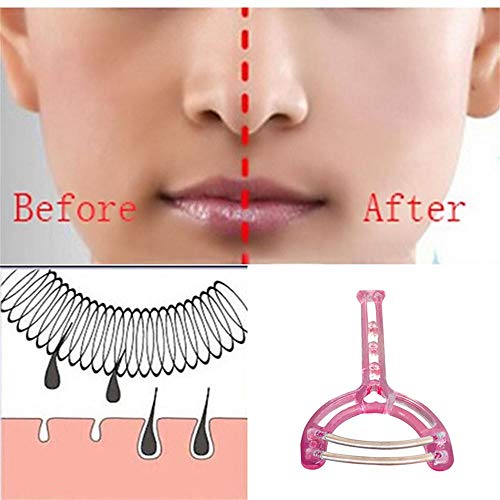 Hair Removal Device, Sdoo Safe Handheld Face Facial Hair Removal Threading Beauty Epilator Epi Roller Tool (Red)